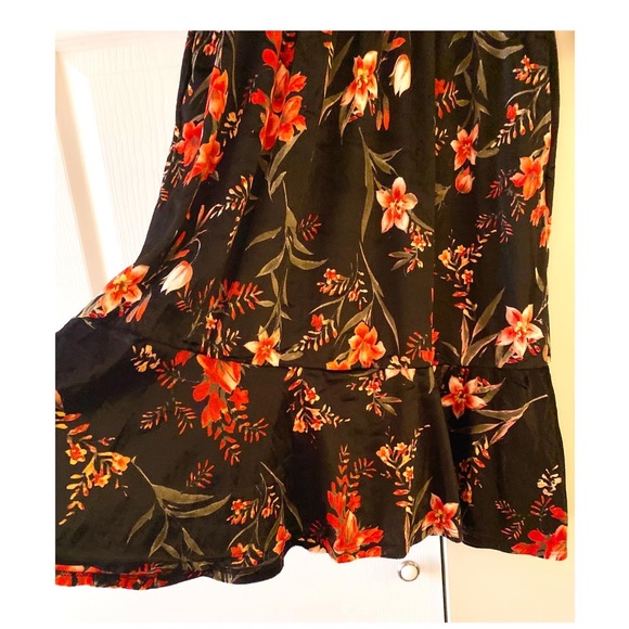 NWOT Hailey & Co Black Floral Velvet Dress - Picture 3 of 3